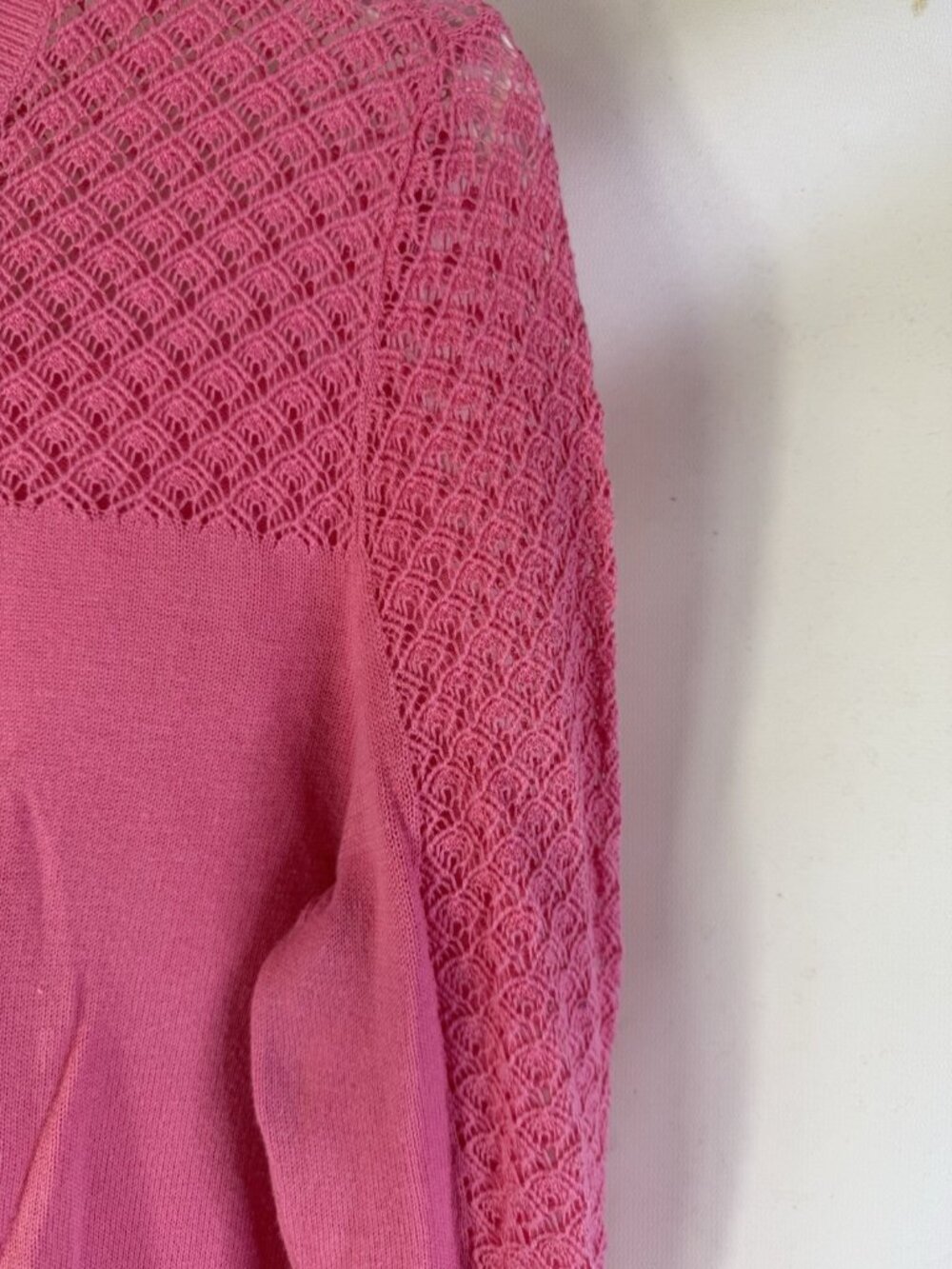 Lilly Pulitzer Sweater Cotton Lightweight Crochet Contrast - Picture 3 of 11